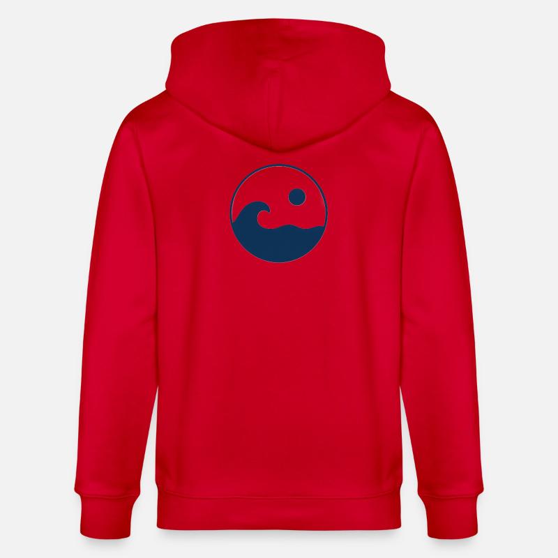 Circle Waves Sun Logo - Veste à capuche bio CULTIVATOR Stanley/Stella Unisexe - rouge