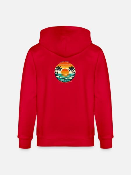Endless Summer: Sea, Sun & Vibes - Stanley/Stella CULTIVATOR Unisex Organic Hooded Jacket - red