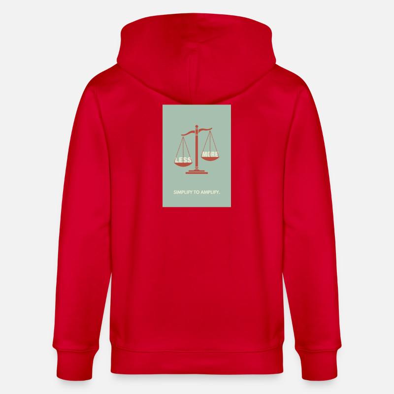 Moins, c’est plus - Conception d’affiche d’équilibre - Veste à capuche bio CULTIVATOR Stanley/Stella Unisexe - rouge