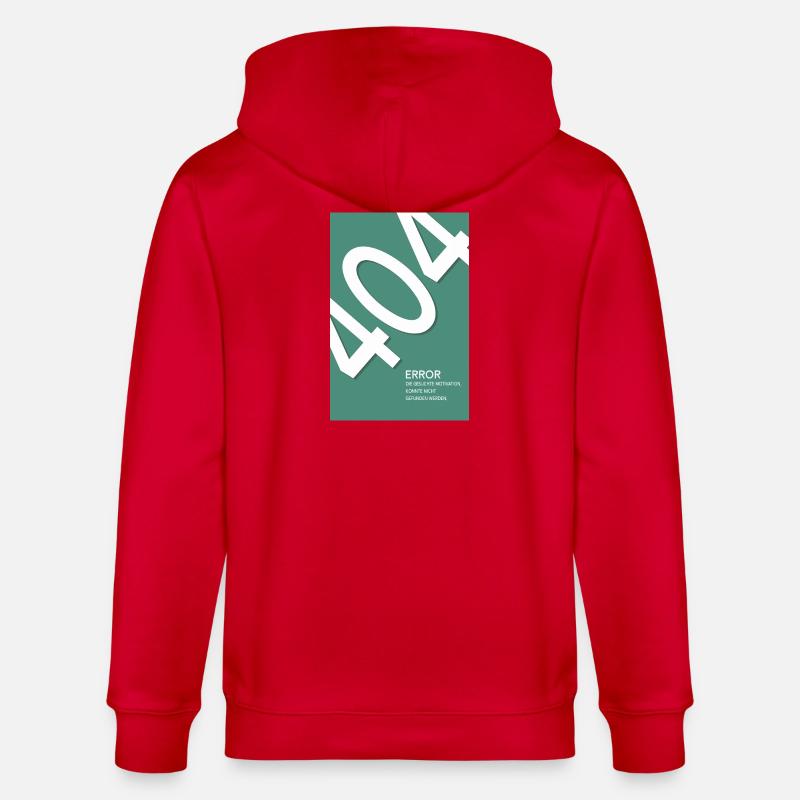 Error 404 Motivation Not Found - Stanley/Stella Unisex Bio-Kapuzenjacke CULTIVATOR  - Rot