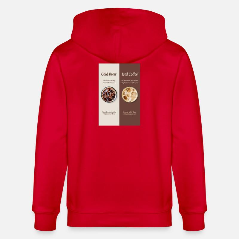 Affiche Cold Brew vs Café Glacé - Veste à capuche bio CULTIVATOR Stanley/Stella Unisexe - rouge