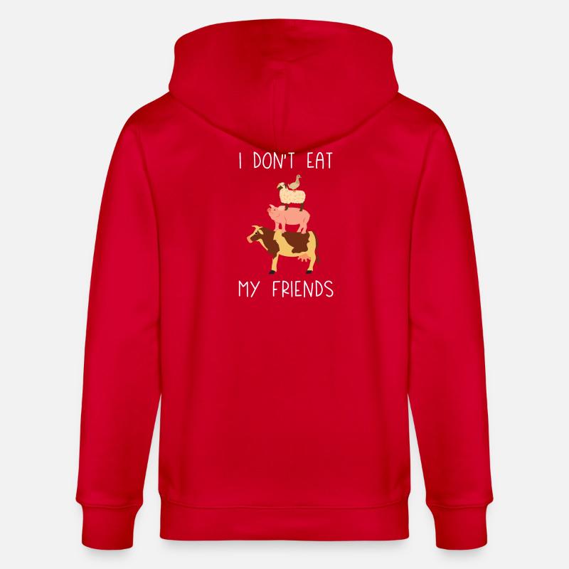 Je ne mange pas mes amis - Veste à capuche bio CULTIVATOR Stanley/Stella Unisexe - rouge