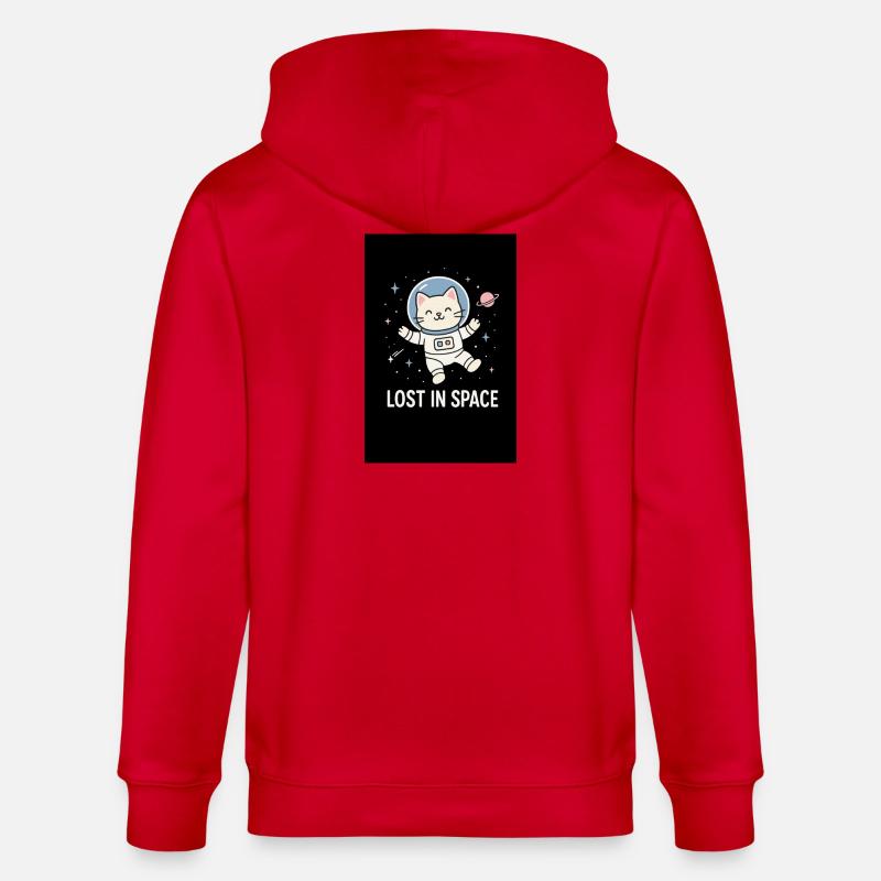 Astronaute chat perdu dans l’espace - Veste à capuche bio CULTIVATOR Stanley/Stella Unisexe - rouge