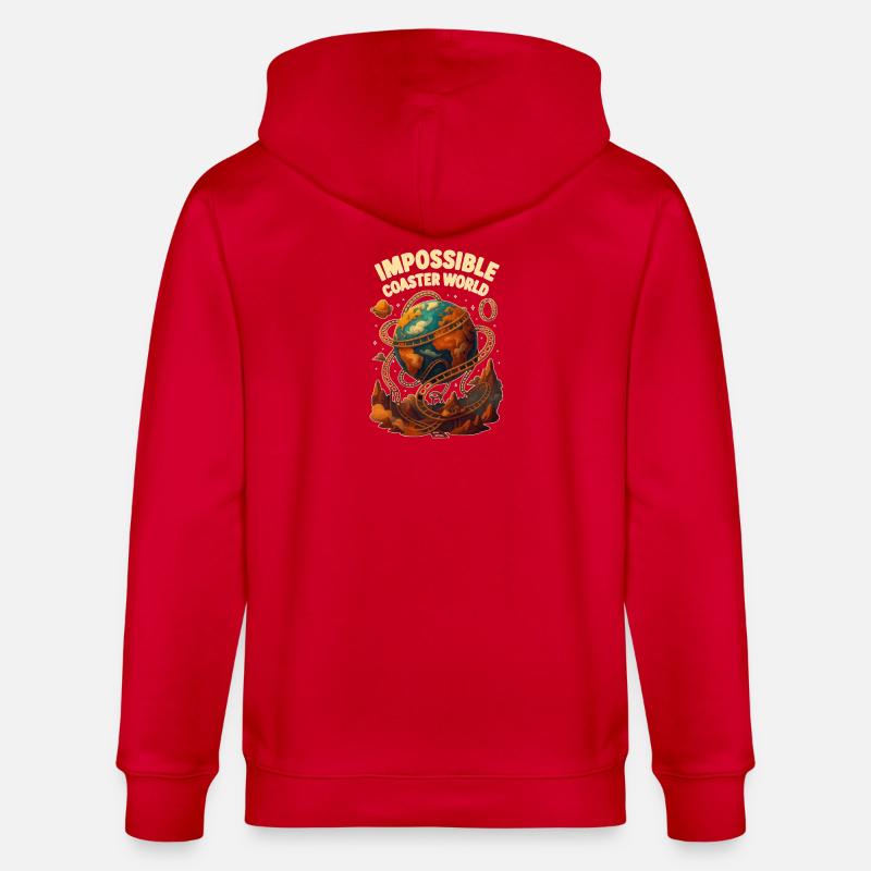 Impossible Roller Coaster World - Veste à capuche bio CULTIVATOR Stanley/Stella Unisexe - rouge