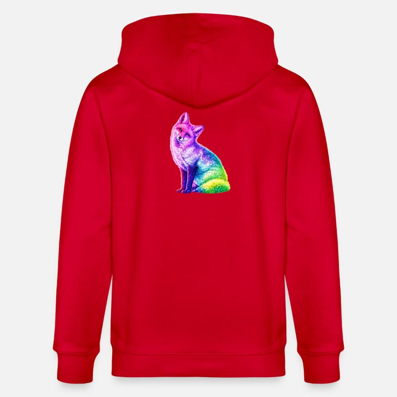 Regenbogenfuchs Farbkunst - Stanley/Stella Unisex Bio-Kapuzenjacke CULTIVATOR  - Rot