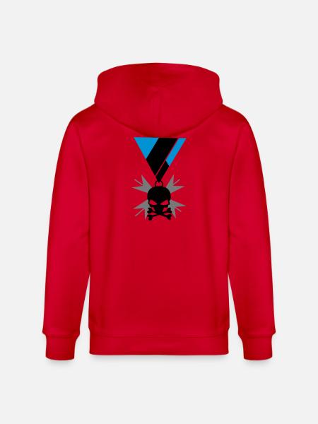 Skull skull and bones medal - Stanley/Stella CULTIVATOR  Unisex Organic Hooded Jacket - red