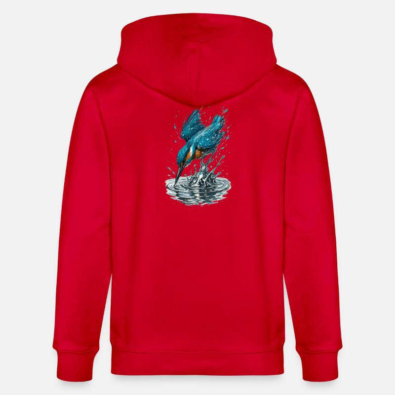 Eisvogel im Einsatz - Stanley/Stella Unisex Bio-Kapuzenjacke CULTIVATOR - Rot