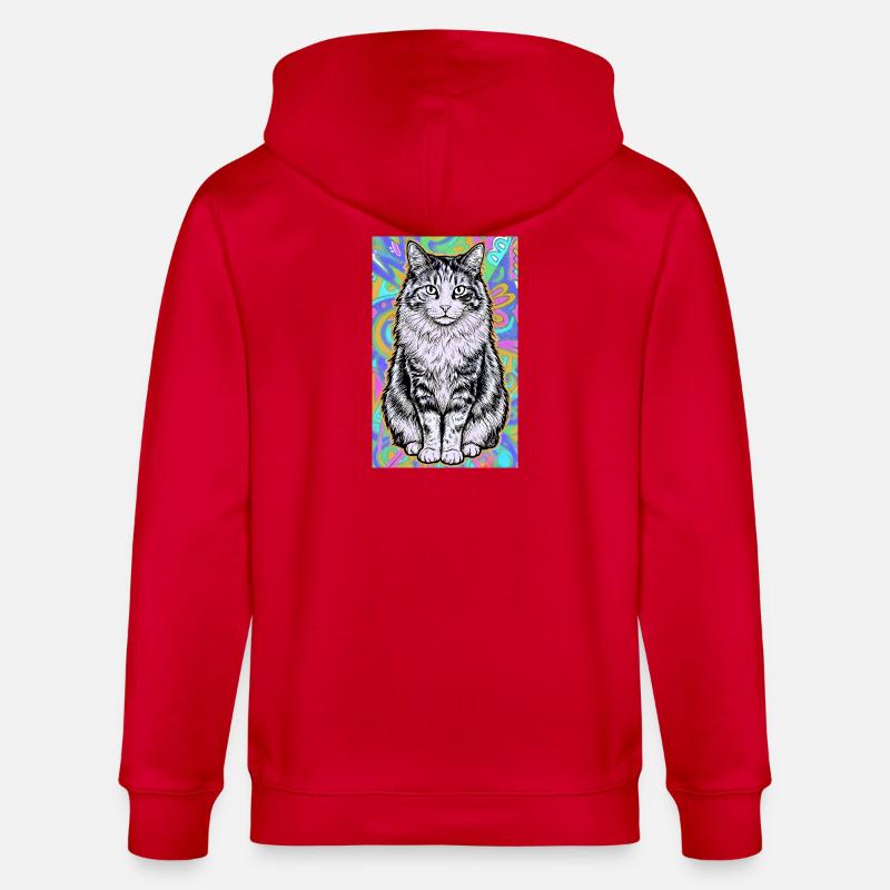 chat - Veste à capuche bio CULTIVATOR Stanley/Stella Unisexe - rouge