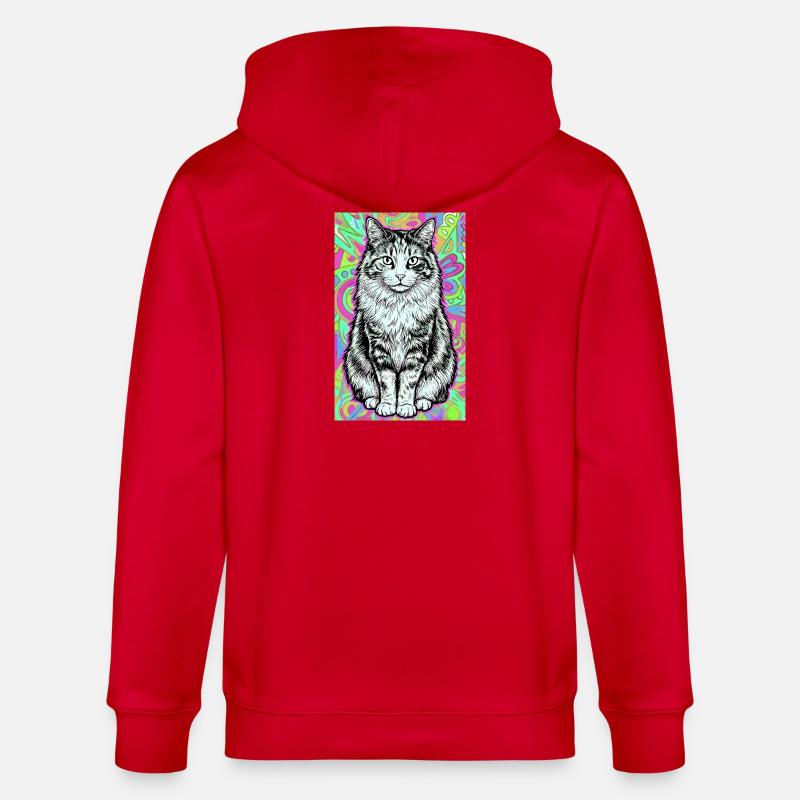 chat - Veste à capuche bio CULTIVATOR Stanley/Stella Unisexe - rouge
