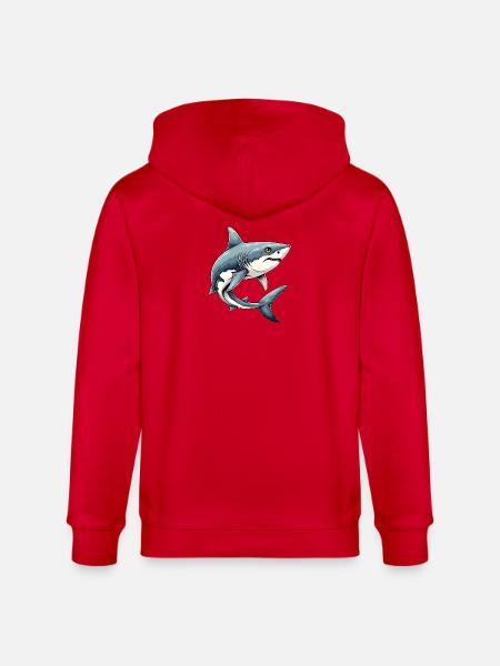 Shark - Stanley/Stella CULTIVATOR  Unisex Organic Hooded Jacket - red