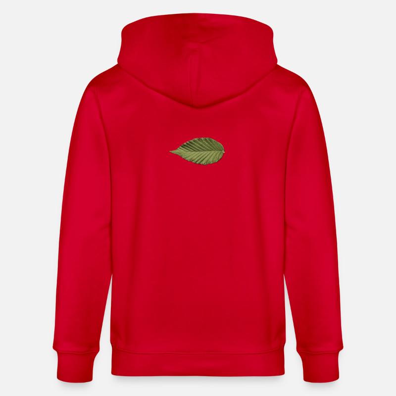 Structure foliaire : motif vert olive - Veste à capuche bio CULTIVATOR Stanley/Stella Unisexe - rouge