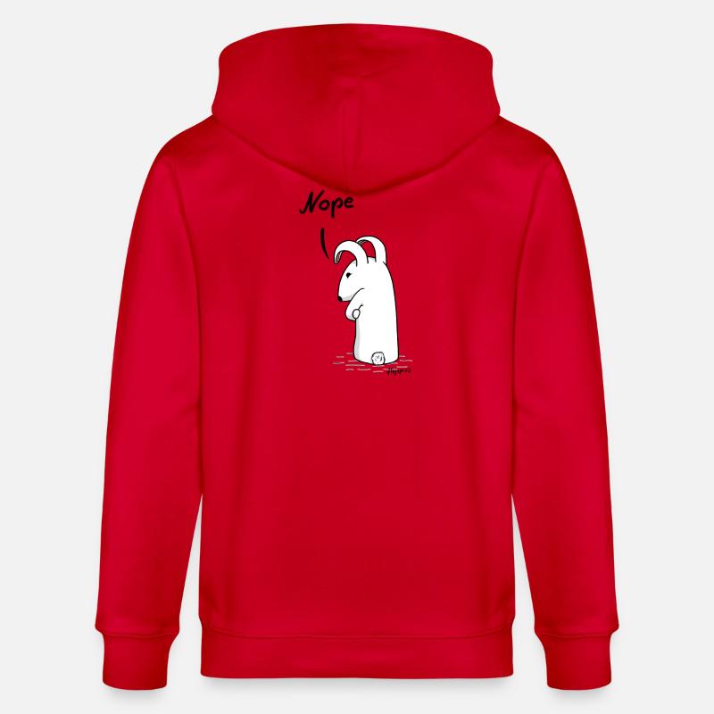 Grumpy bunny "Nope" - Stanley/Stella CULTIVATOR Unisex Organic Hooded Jacket - red