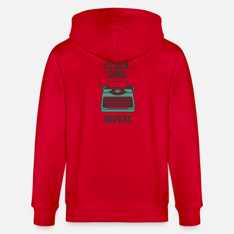 Klack Ding Repeat | Machine à écrire - Veste à capuche bio CULTIVATOR Stanley/Stella Unisexe - rouge