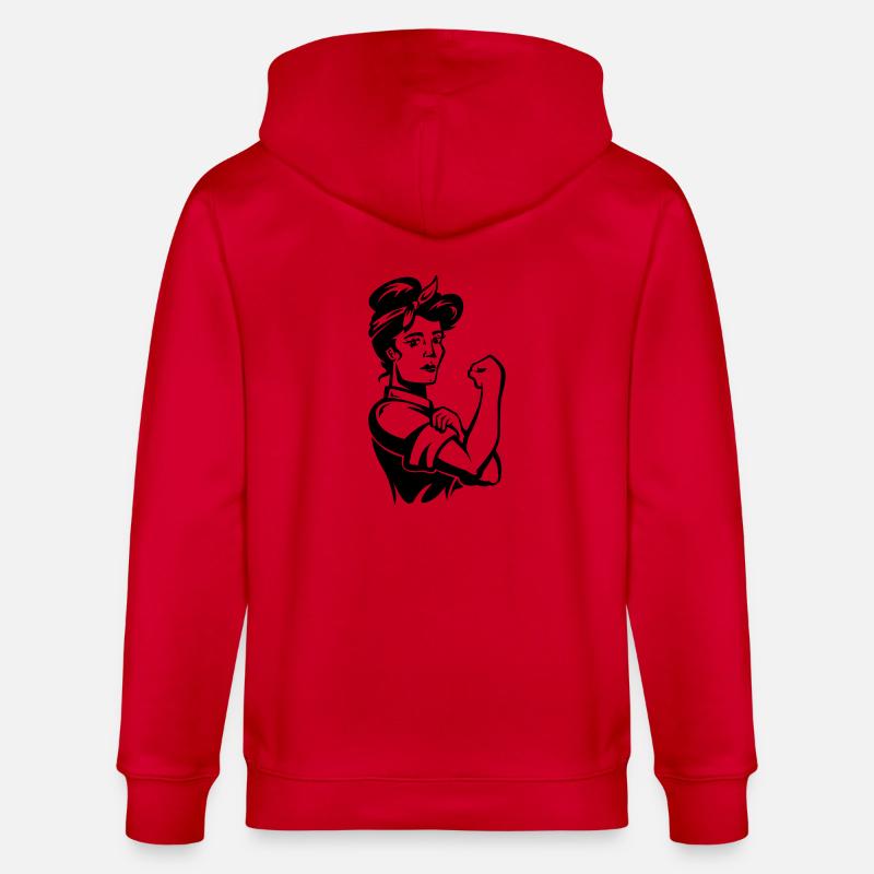 we can do it - Stanley/Stella Unisex Bio-Kapuzenjacke CULTIVATOR  - Rot