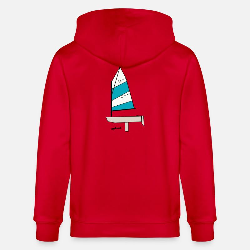 Optimist Voilier Variante 3 - Veste à capuche bio CULTIVATOR Stanley/Stella Unisexe - rouge