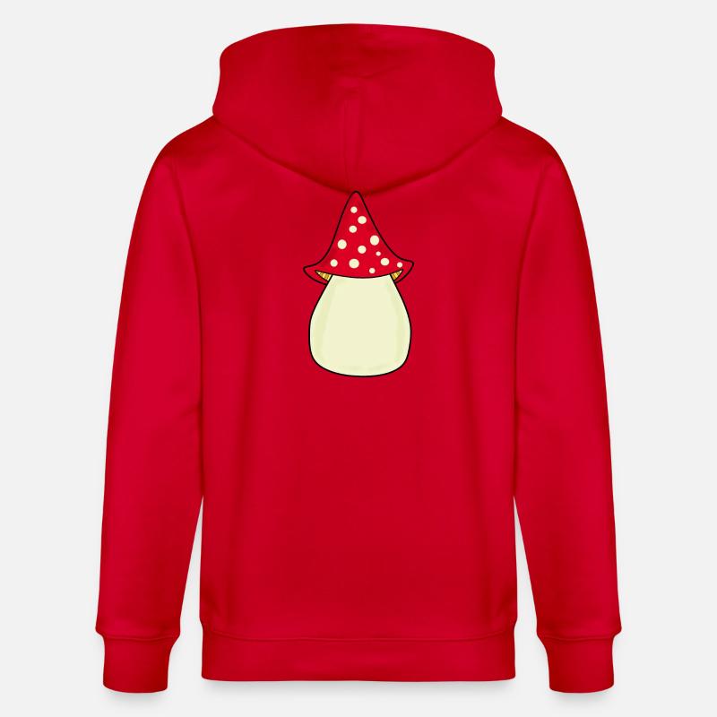 Mushroom Toadstool Pattern Personalizable Gift - Stanley/Stella CULTIVATOR  Unisex Organic Hooded Jacket - red