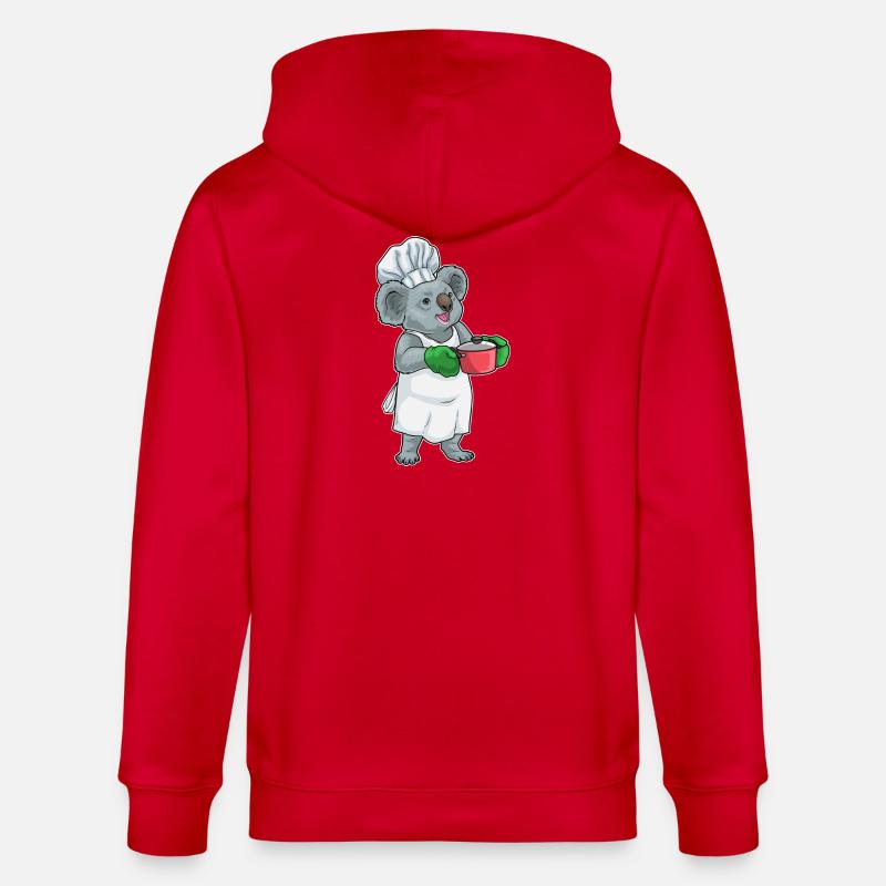 Cuisson en marmite de koala - Veste à capuche bio CULTIVATOR Stanley/Stella Unisexe - rouge