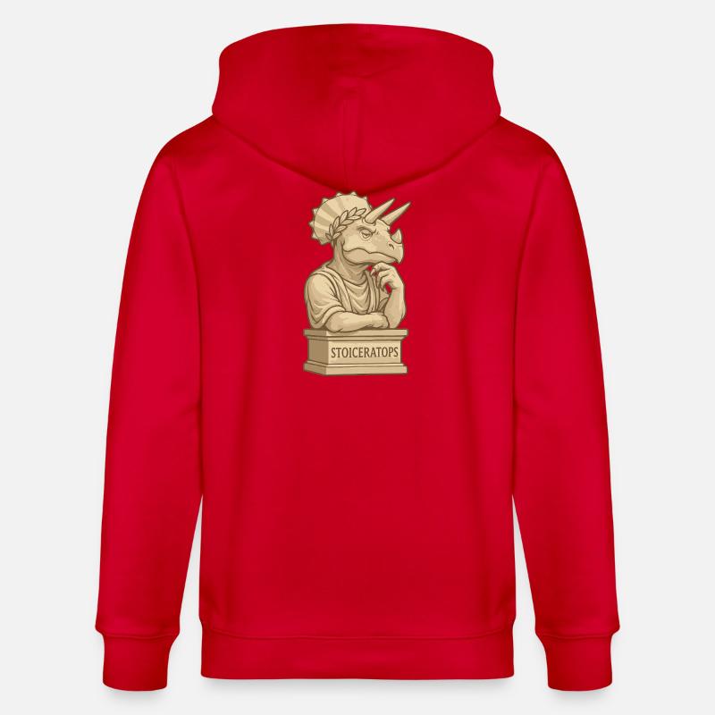Stoiceratops - Stanley/Stella CULTIVATOR  Unisex Organic Hooded Jacket - red