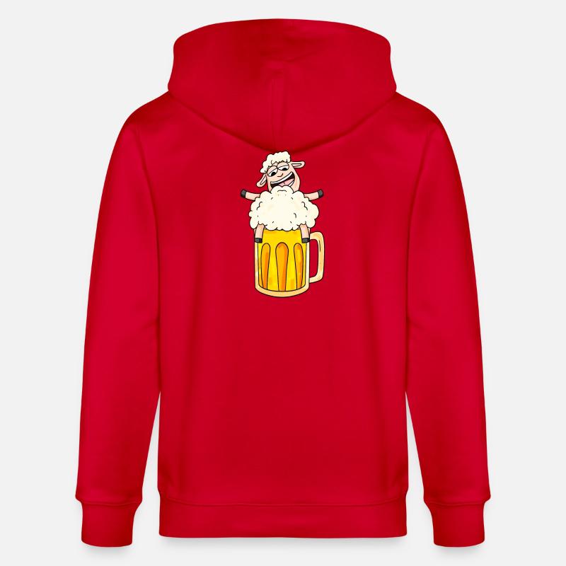 Bier Schaf Comic - Stanley/Stella Unisex Bio-Kapuzenjacke CULTIVATOR  - Rot