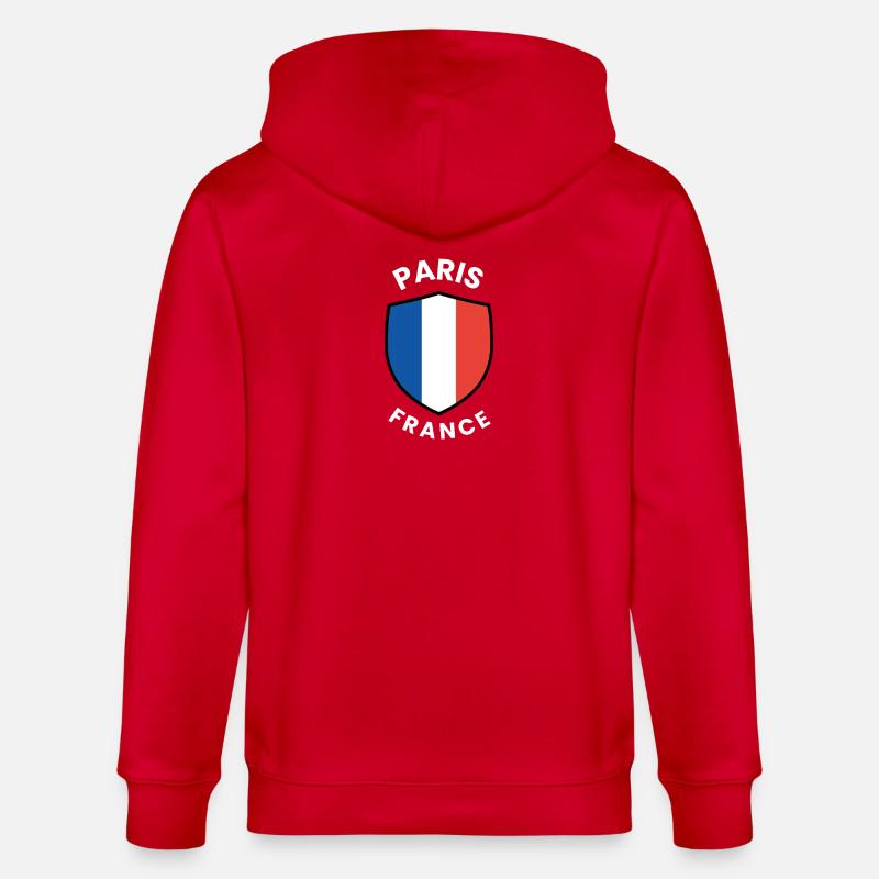 Emblème du drapeau de Paris - Veste à capuche bio CULTIVATOR Stanley/Stella Unisexe - rouge