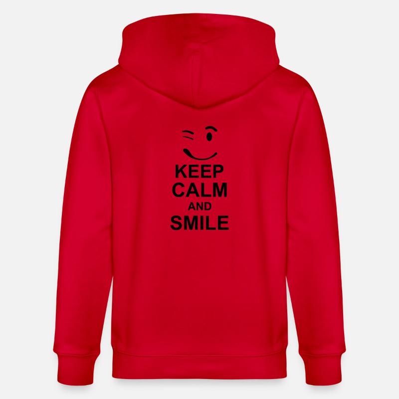 keep calm and smile kg10 - Veste à capuche bio CULTIVATOR Stanley/Stella Unisexe - rouge