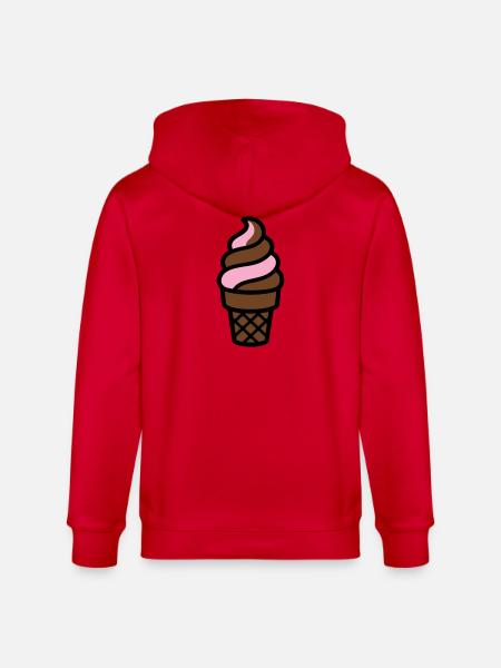 Softeis Eiswaffel Logo - Stanley/Stella CULTIVATOR Unisex Organic Hooded Jacket - red