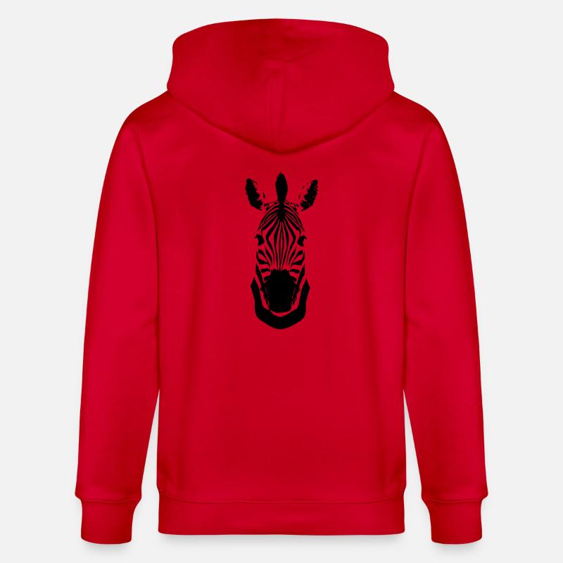 Zebra - Stanley/Stella Unisex Bio-Kapuzenjacke CULTIVATOR  - Rot