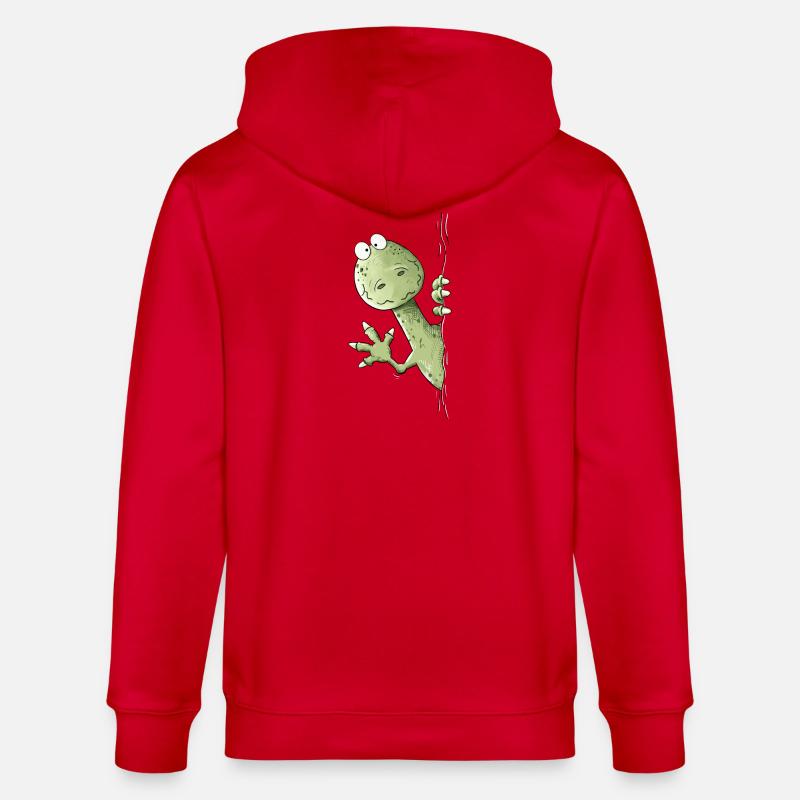 Drolliger Dino I Raptor Dinosaurier - Stanley/Stella Unisex Bio-Kapuzenjacke CULTIVATOR  - Rot