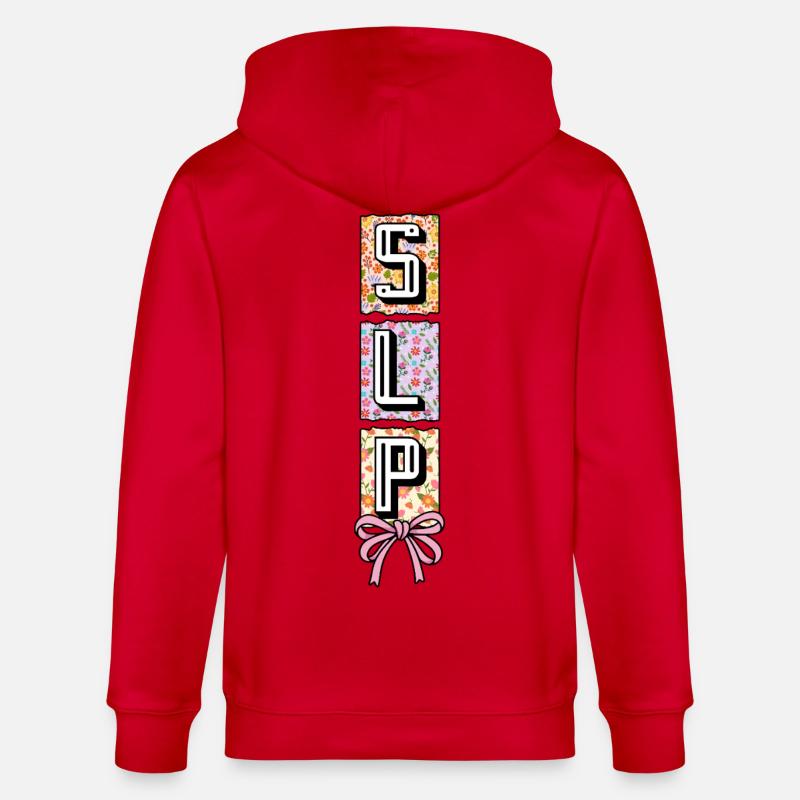 SLP Speech Language Pathology Speech Therapist - Stanley/Stella CULTIVATOR Unisex Organic Hooded Jacket - red