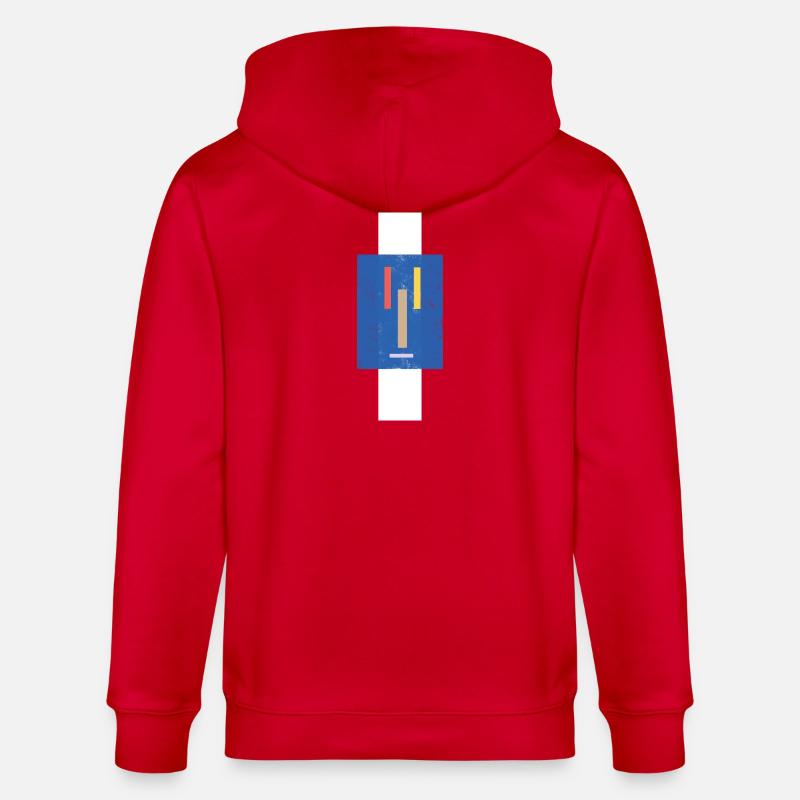 Abstraktes Gesicht auf Pullover - Stanley/Stella Unisex Bio-Kapuzenjacke CULTIVATOR  - Rot
