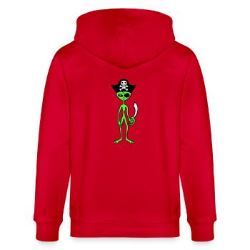 Alien Pirate Capitaine Casquette Drôle Alien - Veste à capuche bio CULTIVATOR Stanley/Stella Unisexe - rouge - Dos - Anna (173cm)