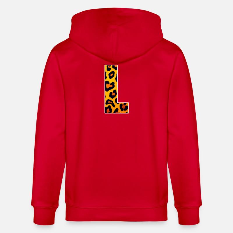 Leopard Print Eckdesign - Stanley/Stella Unisex Bio-Kapuzenjacke CULTIVATOR - Rot