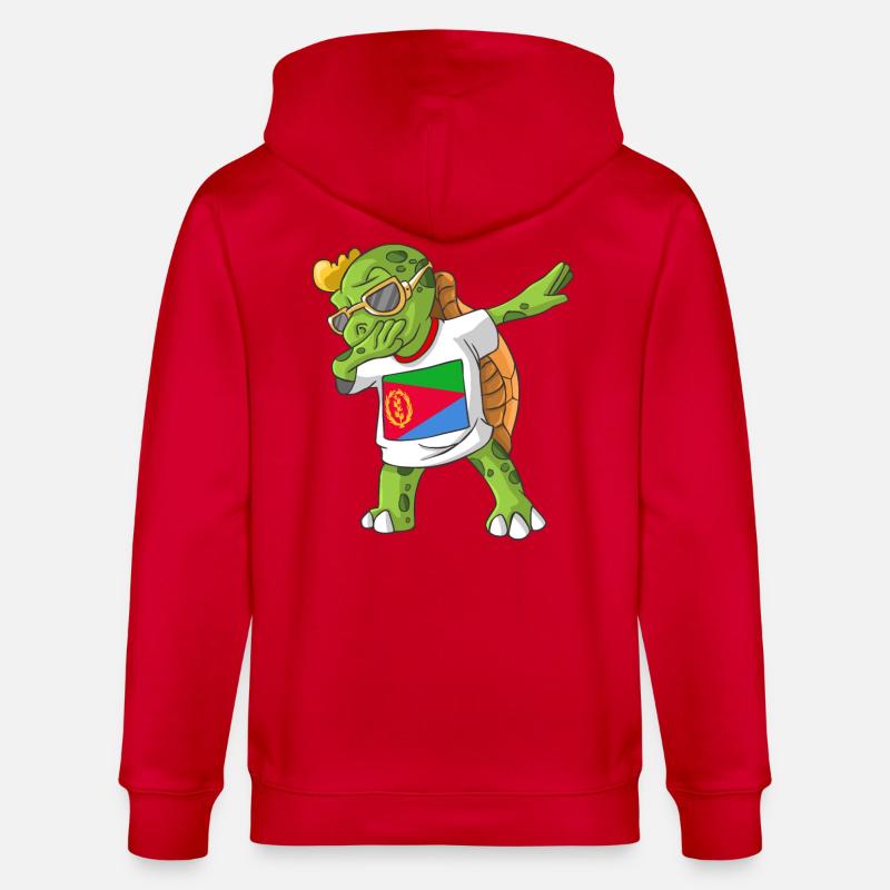 Eritrea Dabbing Schildkröte - Stanley/Stella Unisex Bio-Kapuzenjacke CULTIVATOR  - Rot