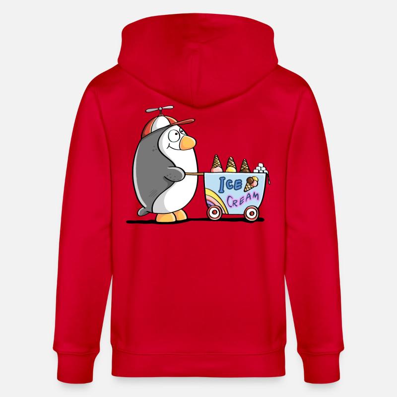 Pinguin Als Eisverkäufer - Eis - Veste à capuche bio CULTIVATOR Stanley/Stella Unisexe - rouge