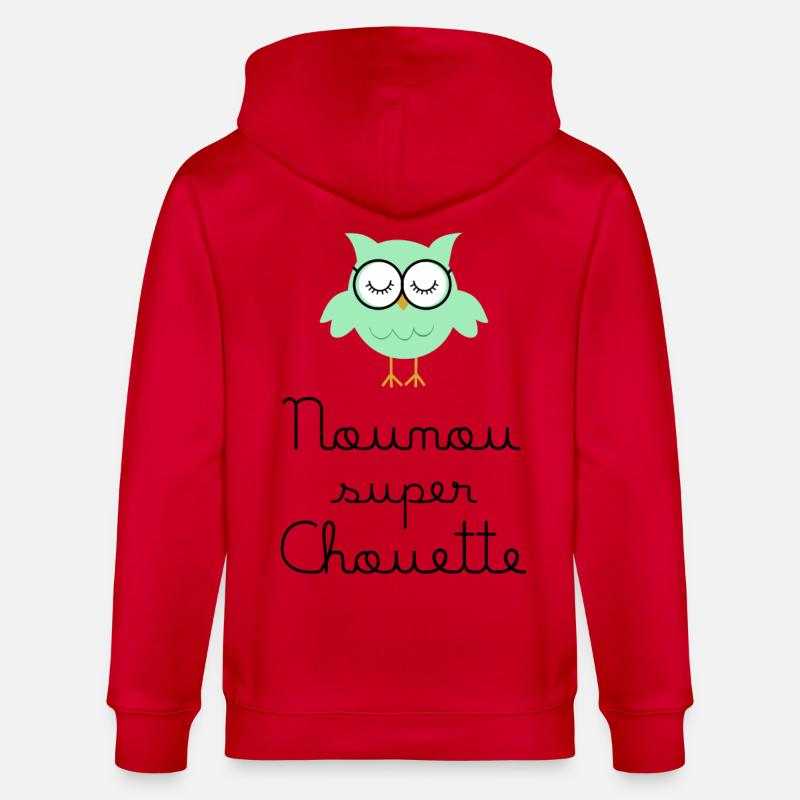 Kindermädchen große Eule - Stanley/Stella Unisex Bio-Kapuzenjacke CULTIVATOR  - Rot