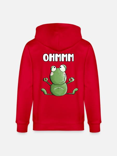 Ohmmm Frog - Frogs - Toad - Yoga - Fitness - Stanley/Stella CULTIVATOR  Unisex Organic Hooded Jacket - red