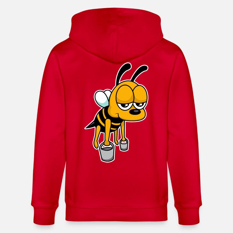 Arbeits-Biene - Stanley/Stella Unisex Bio-Kapuzenjacke CULTIVATOR - Rot