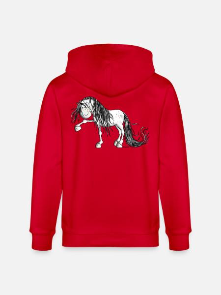 Andalusian Horse - Stanley/Stella CULTIVATOR  Unisex Organic Hooded Jacket - red