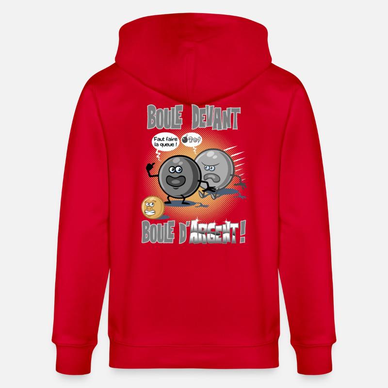 Boule devant boule d'argent - Veste à capuche bio CULTIVATOR Stanley/Stella Unisexe - rouge