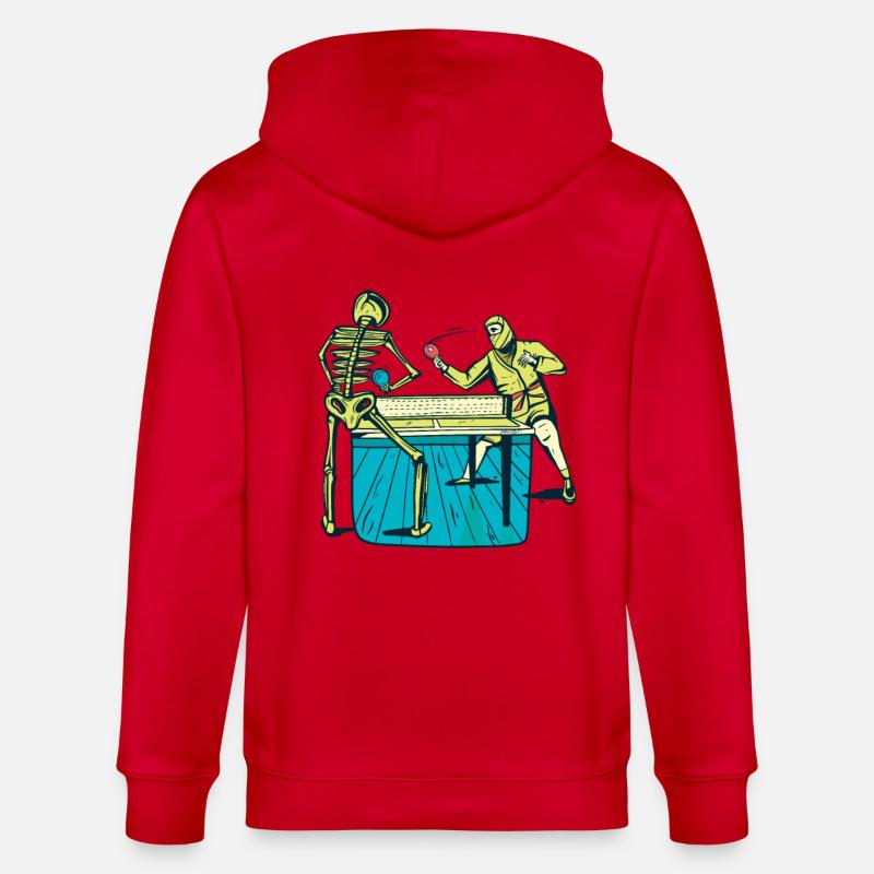 Table Tennis Skeleton Ninja - Veste à capuche bio CULTIVATOR Stanley/Stella Unisexe - rouge