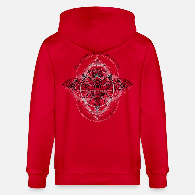 Bee Psychedelic Geometry Pattern cool dicton - Veste à capuche bio CULTIVATOR Stanley/Stella Unisexe - rouge