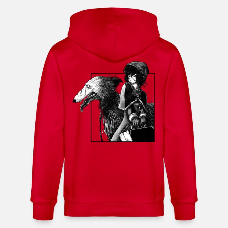 Chaperon noir - Veste à capuche bio CULTIVATOR Stanley/Stella Unisexe - rouge