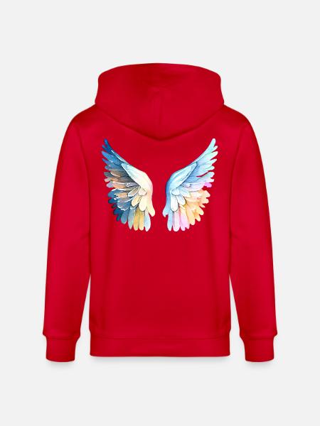 Ailes d'Ange Pastel Angelwings - Stanley/Stella CULTIVATOR Unisex Organic Hooded Jacket - red