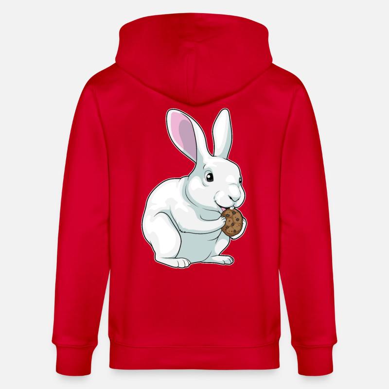 Biscuit lapin - Veste à capuche bio CULTIVATOR Stanley/Stella Unisexe - rouge