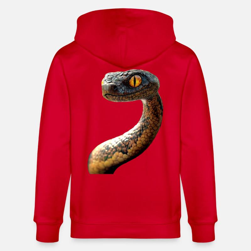 Schlange Python Kobra Mamba Klapperschlange Snake - Stanley/Stella Unisex Bio-Kapuzenjacke CULTIVATOR  - Rot