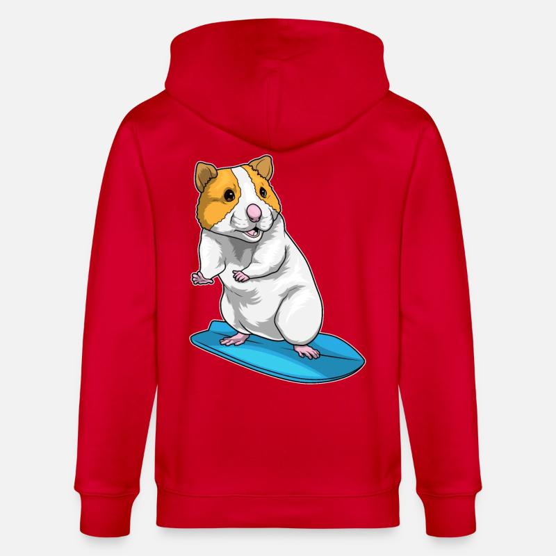 Hamster Surfer Planche de surf - Veste à capuche bio CULTIVATOR Stanley/Stella Unisexe - rouge