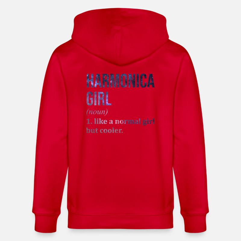 Harmonica Harmonica Harmonica - Veste à capuche bio CULTIVATOR Stanley/Stella Unisexe - rouge