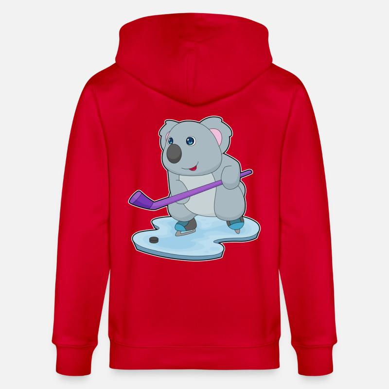 Koala Eishockey Eishockeyschläger - Stanley/Stella Unisex Bio-Kapuzenjacke CULTIVATOR - Rot
