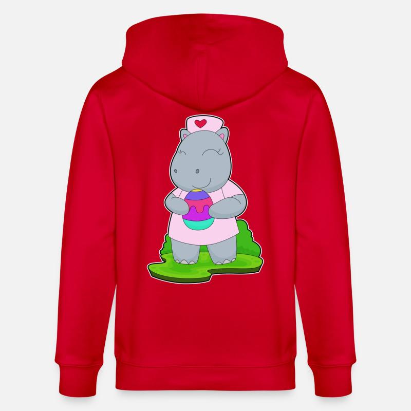 Nilpferd Ostern Krankenschwester - Stanley/Stella Unisex Bio-Kapuzenjacke CULTIVATOR  - Rot