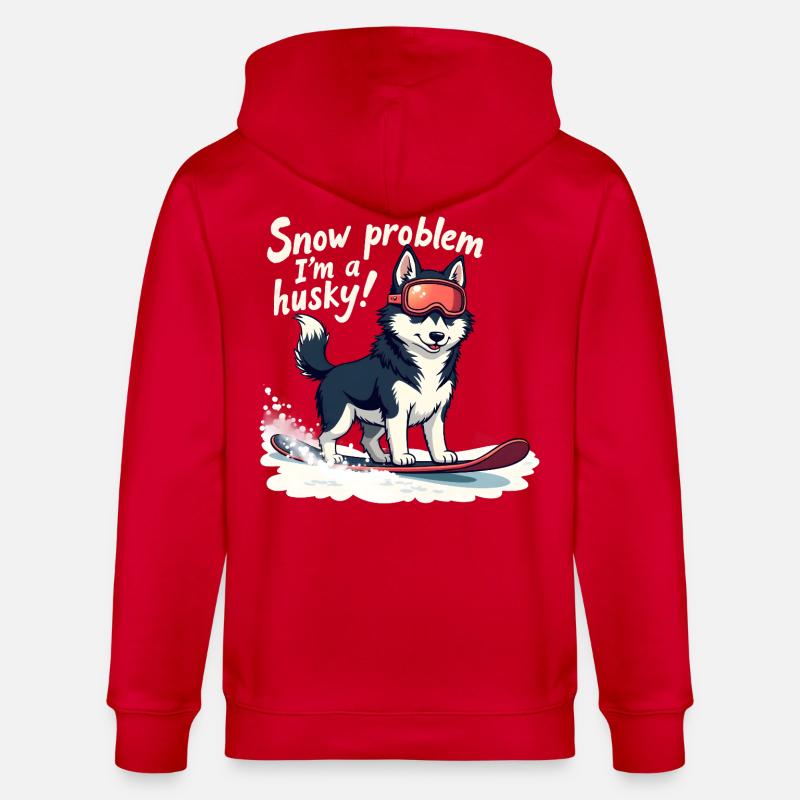 Kein Problem, ich bin ein Husky! - Stanley/Stella Unisex Bio-Kapuzenjacke CULTIVATOR  - Rot